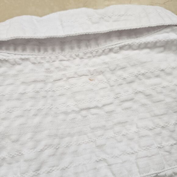 Mutual Weave Men’s Shirt XXL Button Up White 100% Cotton Strait Hem Short Sleeve - Picture 10 of 10